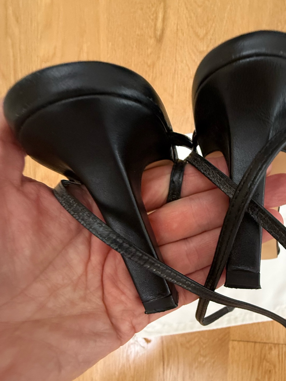 Zara Strappy Square-Toe Black Heeled Sandals, Size 6 1/2. Made in Spain - Picture 7 of 11